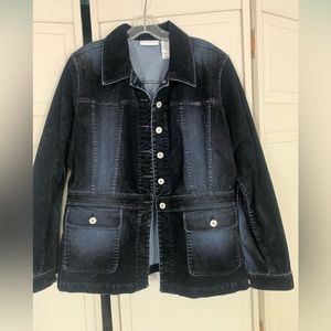 distressed velvet jean jacket